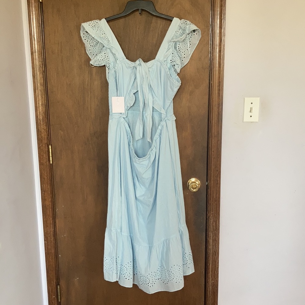 Relisted LC Lauren Conrad floral eyelet detail smock top tie back dress XL XXL - Picture 13 of 17